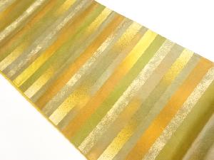 引箔横段に抽象模様織出し袋帯